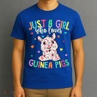 Hippie Just A Girl Who Loves Guinea Pigs Vintage Gift T-Shirt thumb 3
