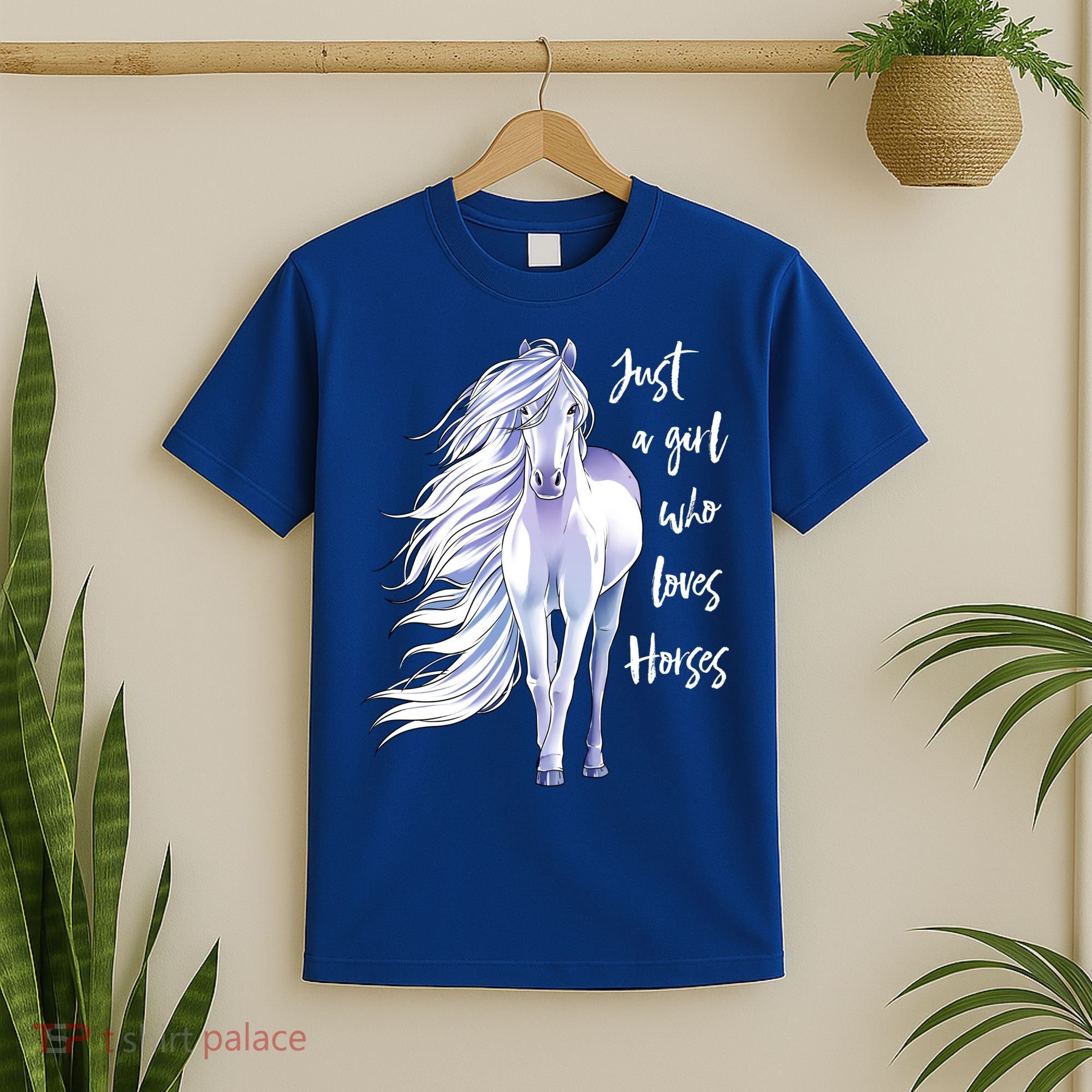 Horse Just A Girl Who Loves Horseback Riding Equestrian Farm Meaningful Gift T-Shirt