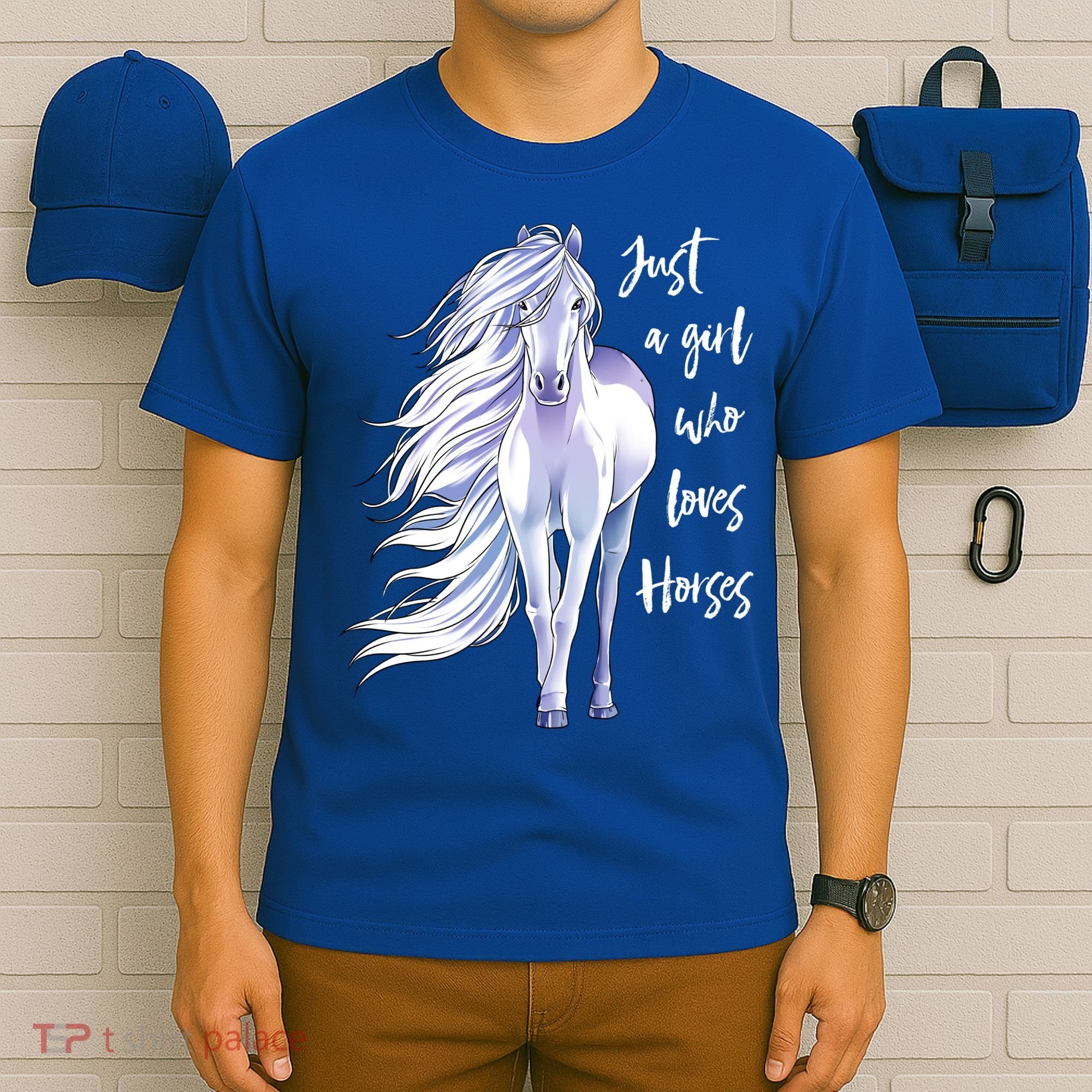 Horse Just A Girl Who Loves Horseback Riding Equestrian Farm Meaningful Gift T-Shirt