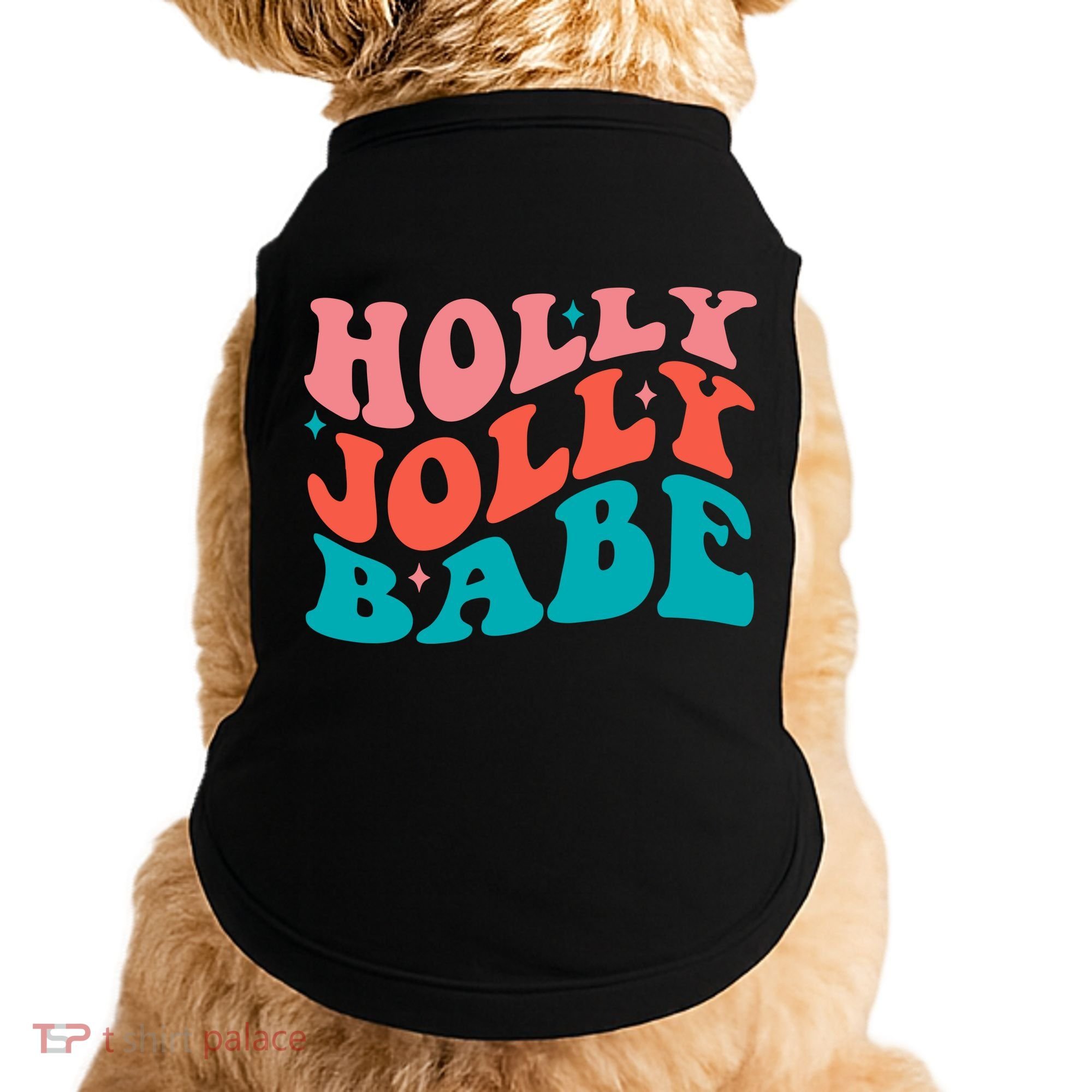 Holly Jolly Babe Retro Christmas Doggie Tank