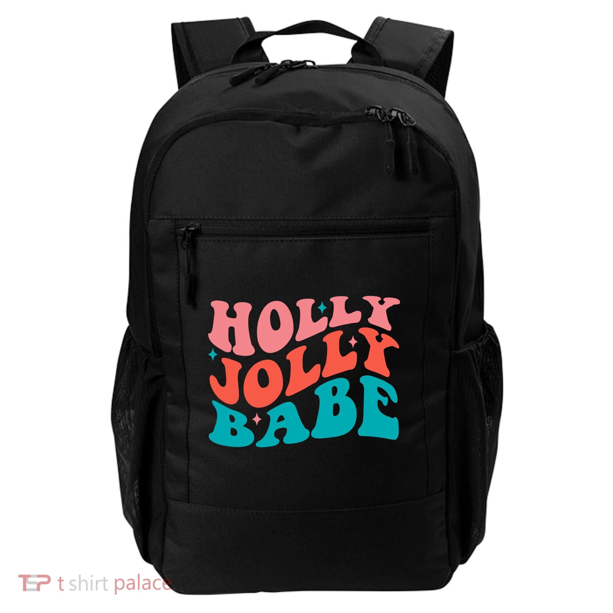Holly Jolly Babe Retro Christmas Backpack