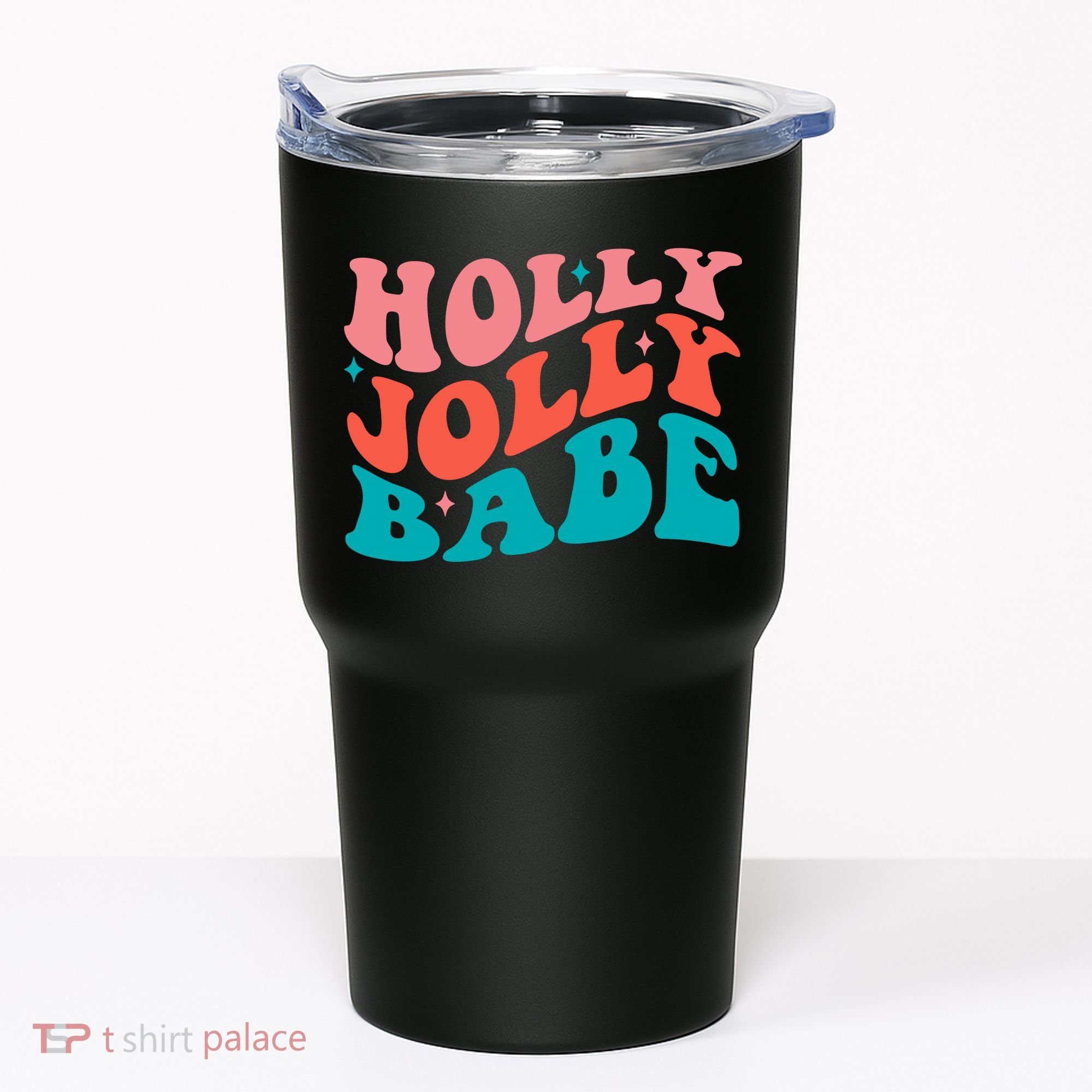 Holly Jolly Babe Retro Christmas Tumbler