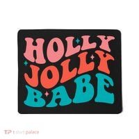 Holly Jolly Babe Retro Christmas Mousepad thumb 0