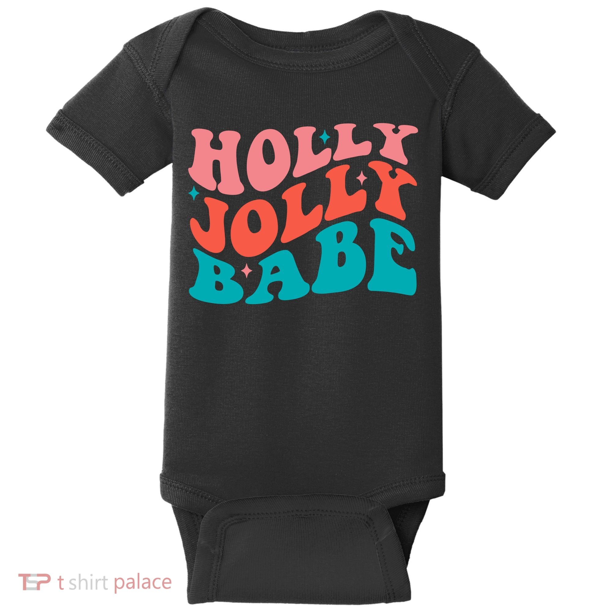Holly Jolly Babe Retro Christmas Baby Bodysuit