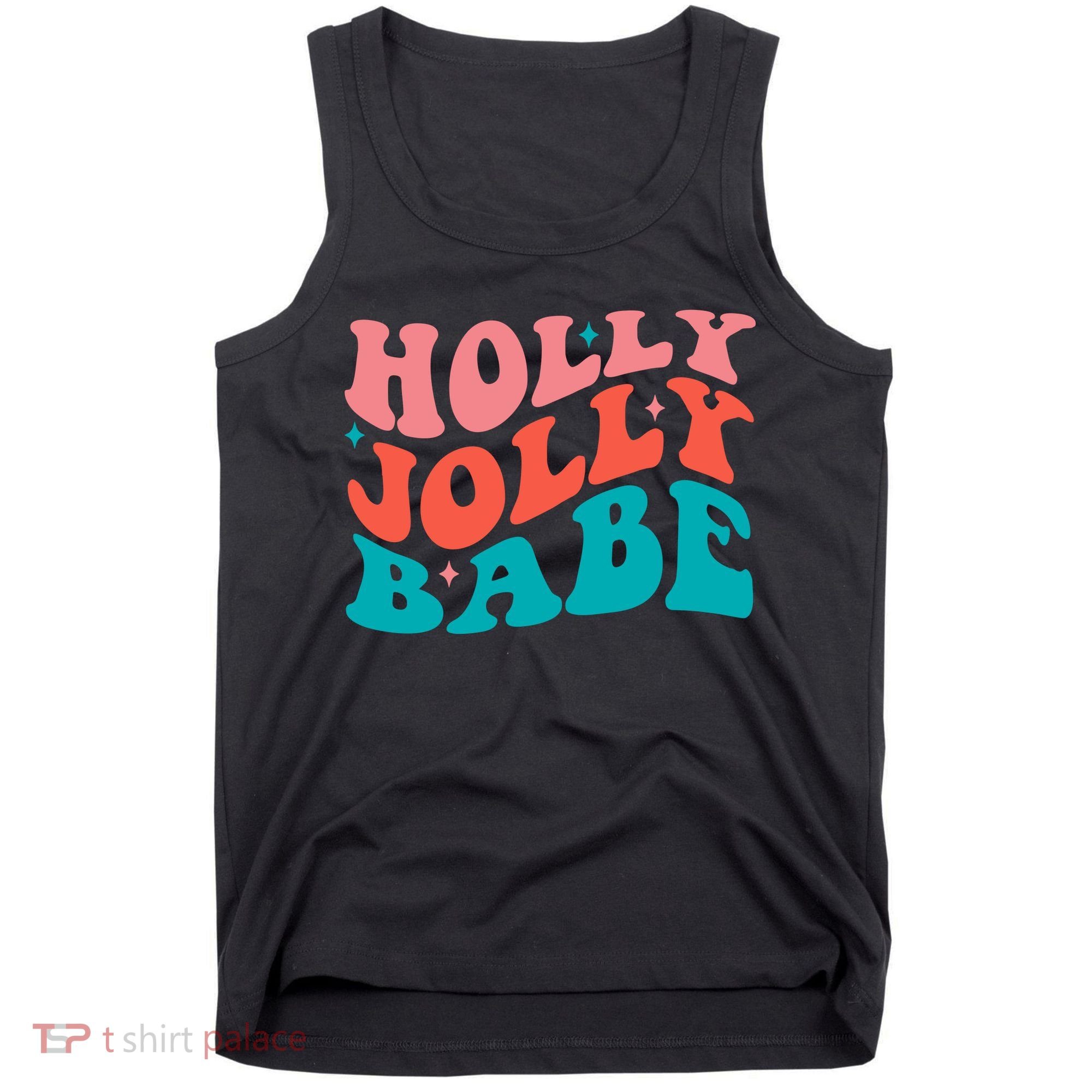 Holly Jolly Babe Retro Christmas Tank Top