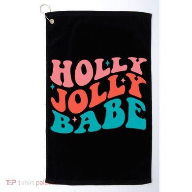 Holly Jolly Babe Retro Christmas Golf Towel
