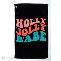 Holly Jolly Babe Retro Christmas Golf Towel thumb 0