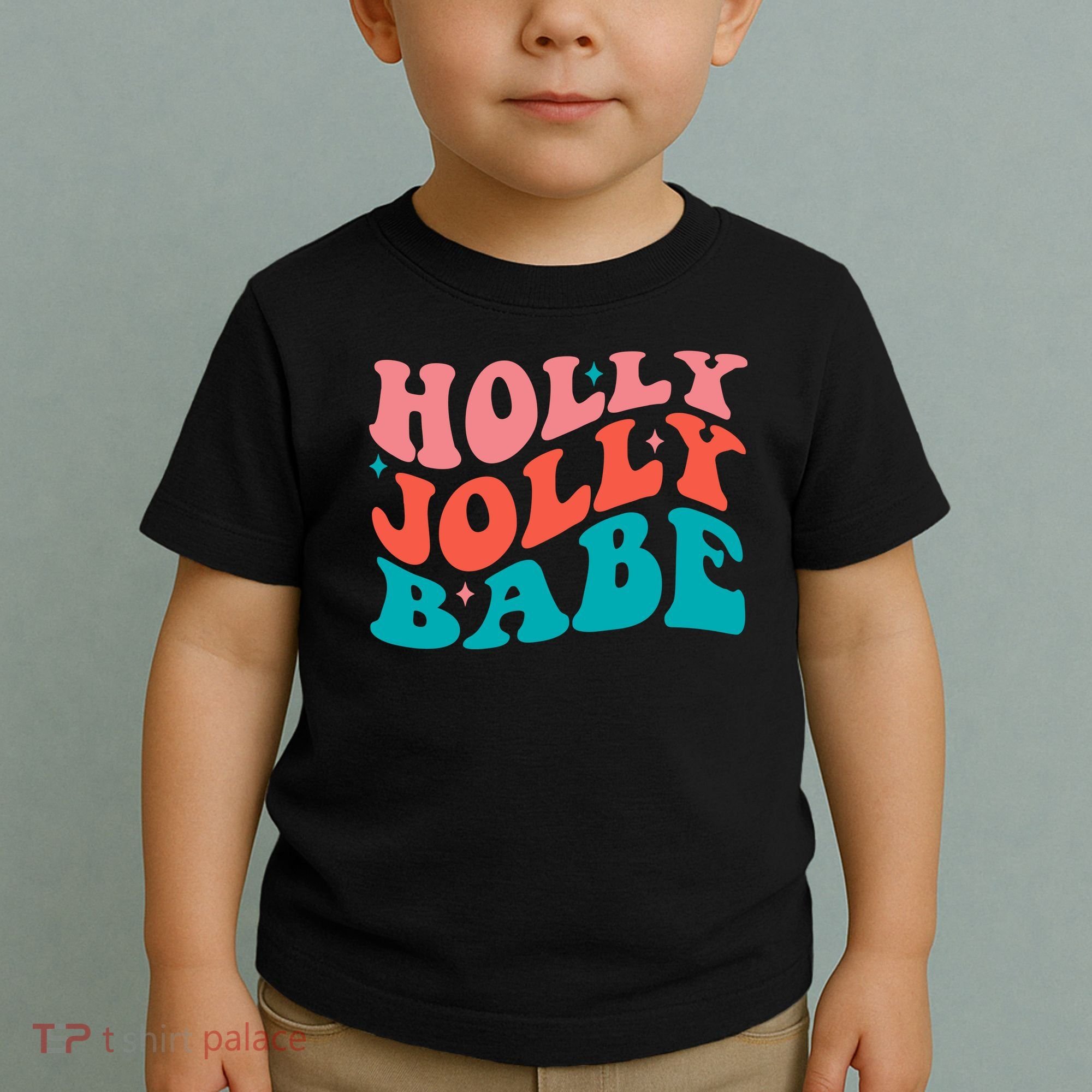 Holly Jolly Babe Retro Christmas Toddler T-Shirt