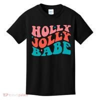 Holly Jolly Babe Retro Christmas Kids T-Shirt thumb 0