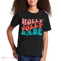 Holly Jolly Babe Retro Christmas Kids T-Shirt thumb 2