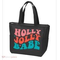 Holly Jolly Babe Retro Christmas Tote Bag thumb 3
