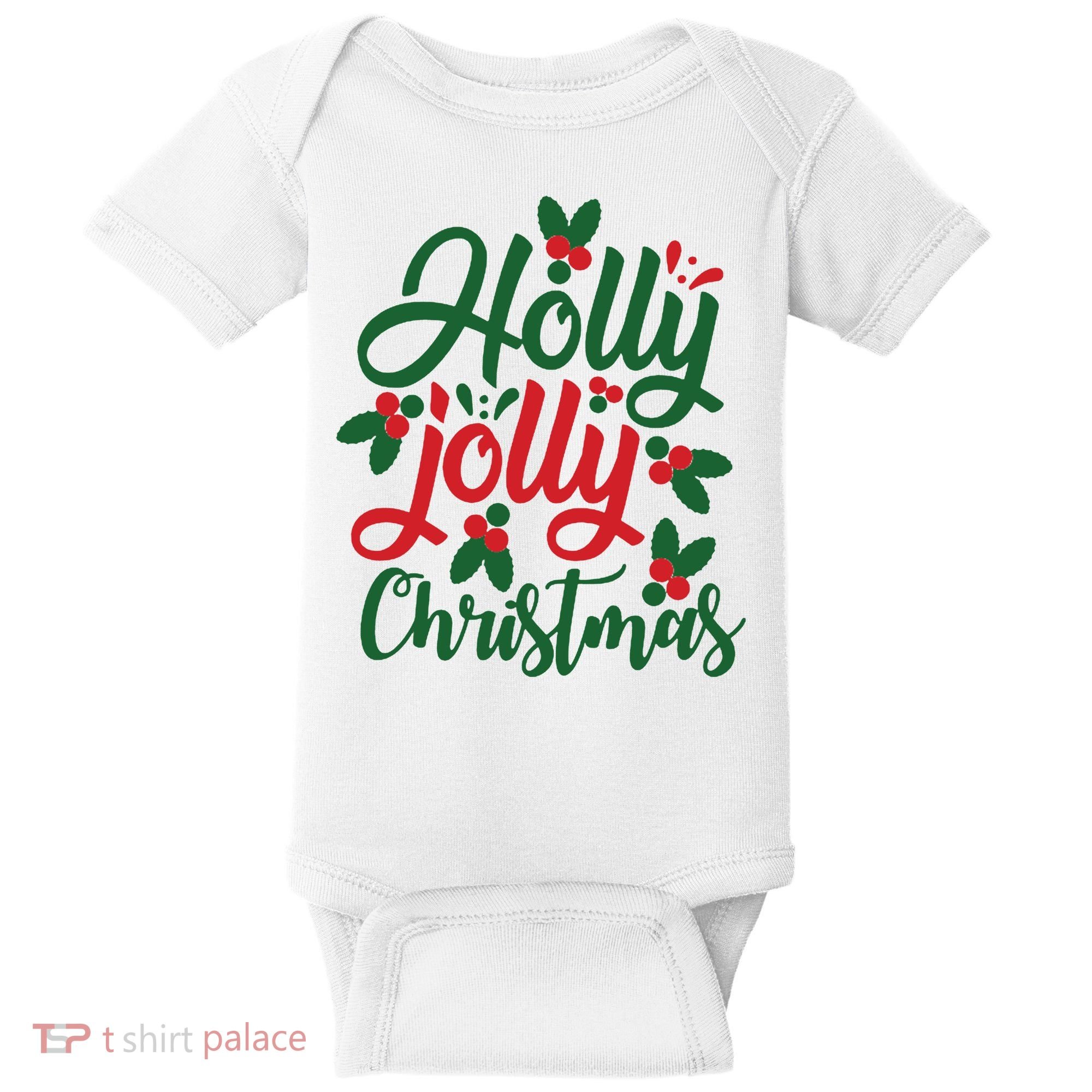 Holly Jolly Babe Festive Christmas Cheer Baby Bodysuit