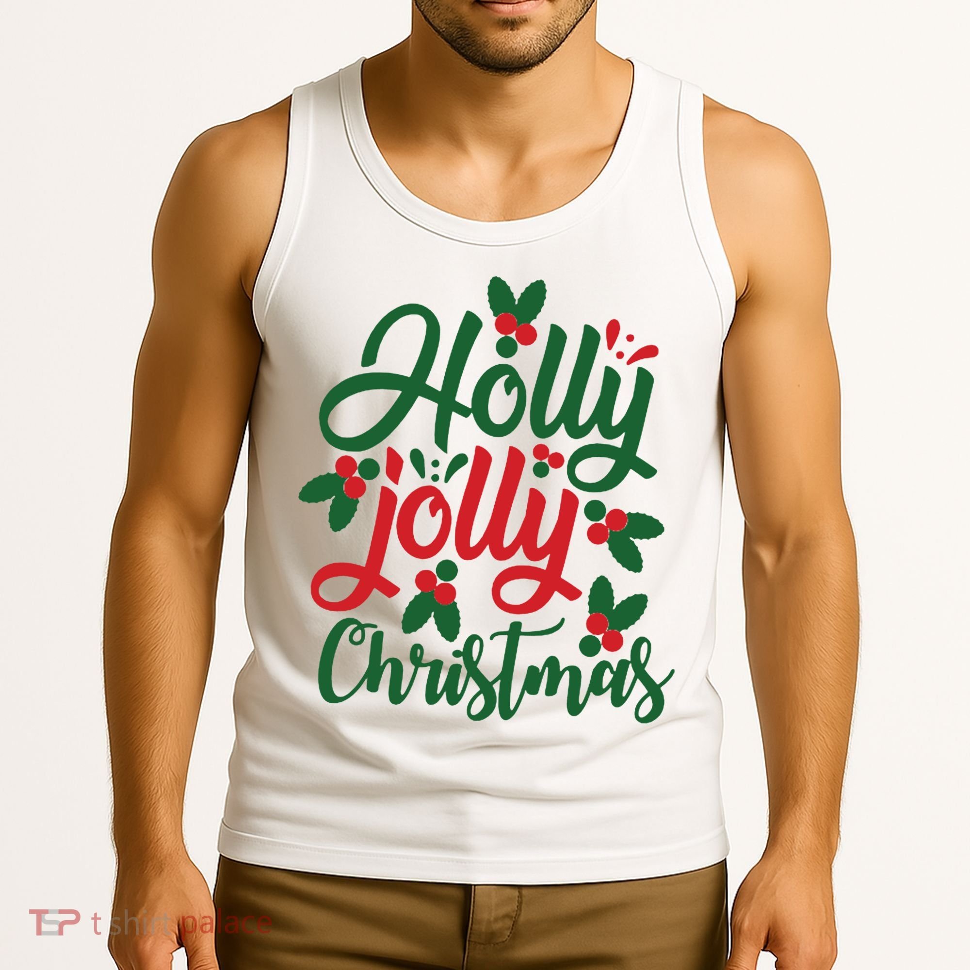 Holly Jolly Babe Festive Christmas Cheer Tank Top