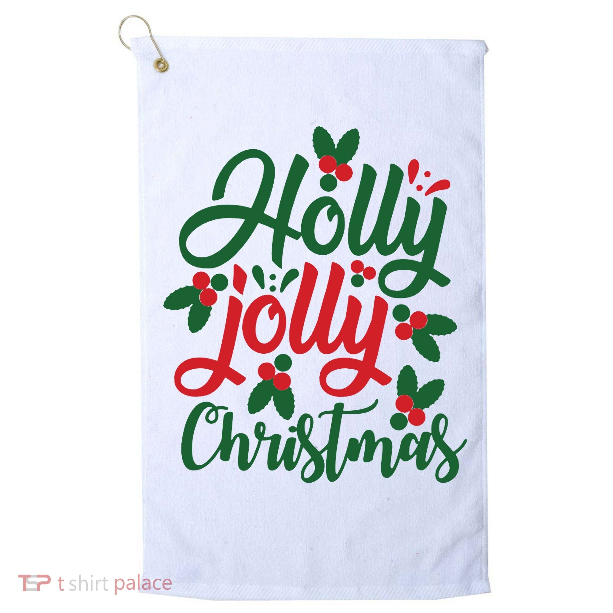 Holly Jolly Babe Festive Christmas Cheer Golf Towel