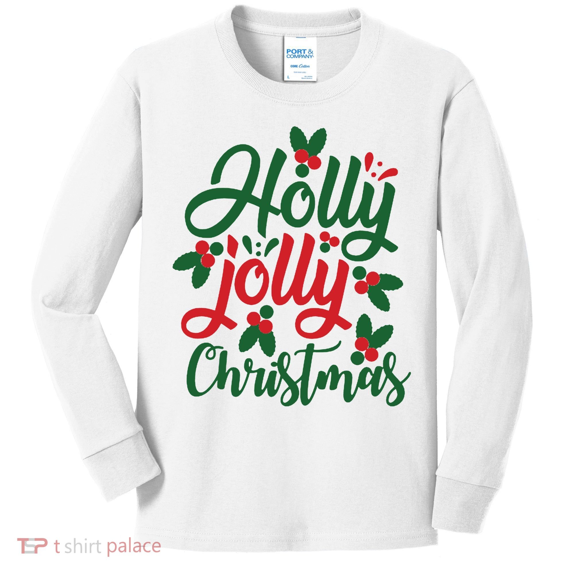 Holly Jolly Babe Festive Christmas Cheer Kids Long Sleeve Shirt