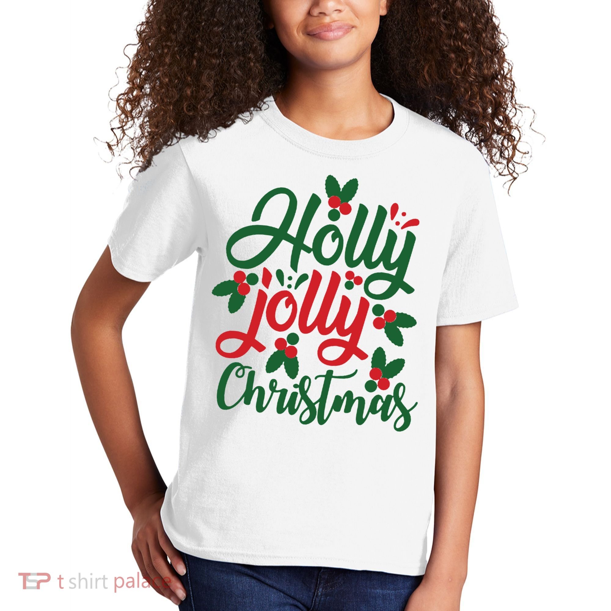 Holly Jolly Babe Festive Christmas Cheer Kids T-Shirt