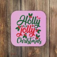 Holly Jolly Christmas Festive Gift Coaster thumb 0
