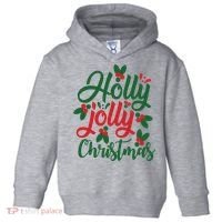 Holly Jolly Christmas Festive Gift Toddler Hoodie thumb 0