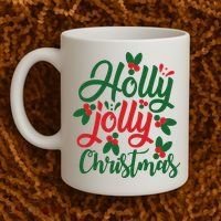 Holly Jolly Christmas Festive Gift Coffee Mug thumb 2