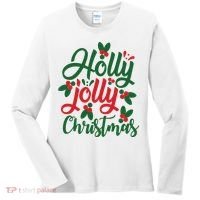Holly Jolly Christmas Festive Gift Women's Long Sleeve Shirt thumb 0