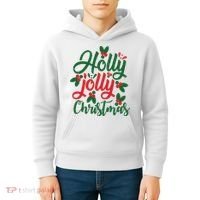 Holly Jolly Christmas Festive Gift Kids Hoodie thumb 4