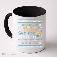Hanukkah Jewish Dreidel They See Me Rolling Ugly Sweater Coffee Mug thumb 0