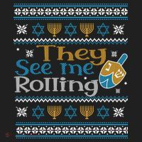 Hanukkah Jewish Dreidel They See Me Rolling Ugly Sweater Beanie thumb 2