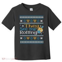 Hanukkah Jewish Dreidel They See Me Rolling Ugly Sweater Toddler T-Shirt thumb 0