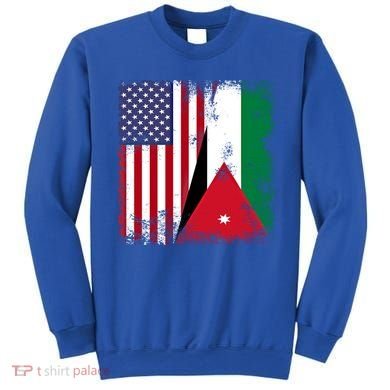 Half Jordanian Flag Vintage Jordan Usa Gift Sweatshirt