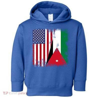 Half Jordanian Flag Vintage Jordan Usa Gift Toddler Hoodie