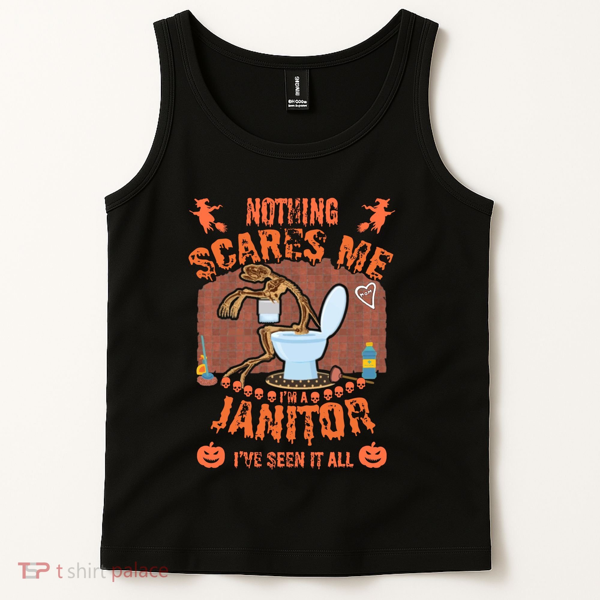 HALLOWEEN JANITORSJANITOR FUNNY HALLOWEEN SAYINGS Tank Top