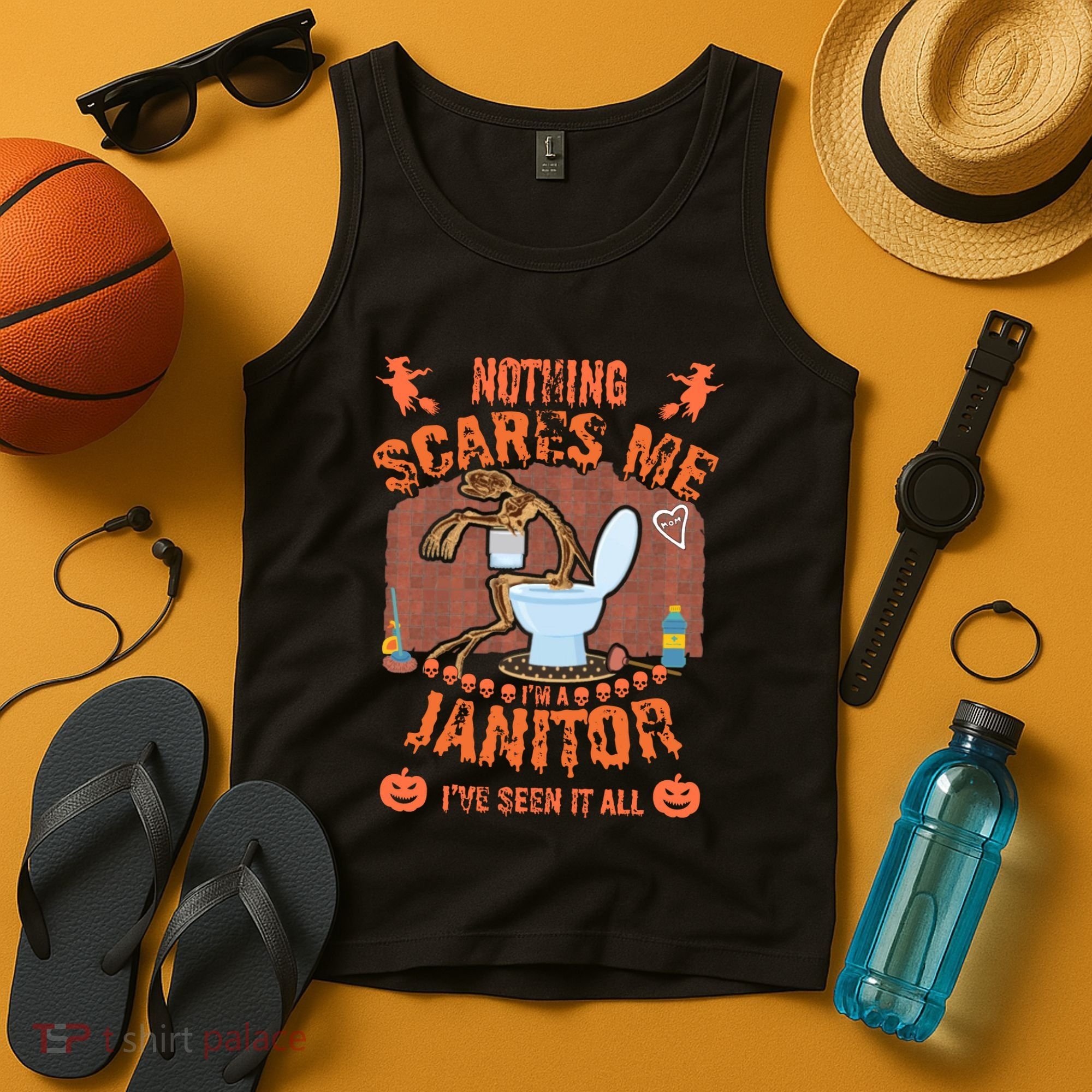 HALLOWEEN JANITORSJANITOR FUNNY HALLOWEEN SAYINGS Tank Top