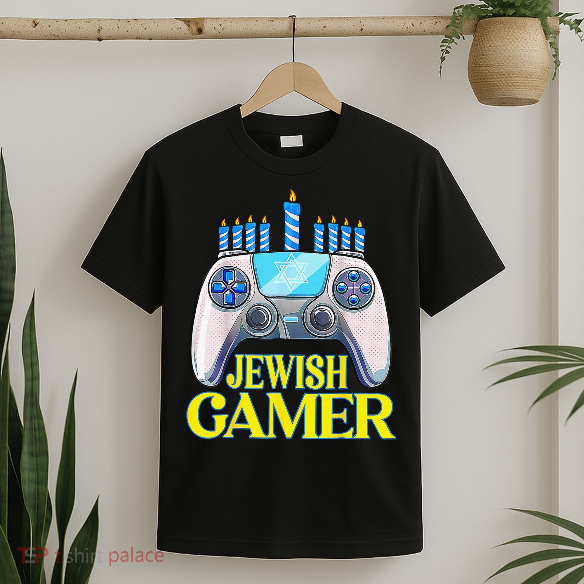 Hanukkah Jewish Gamer Video Game Christmas Xmas Boys T-Shirt