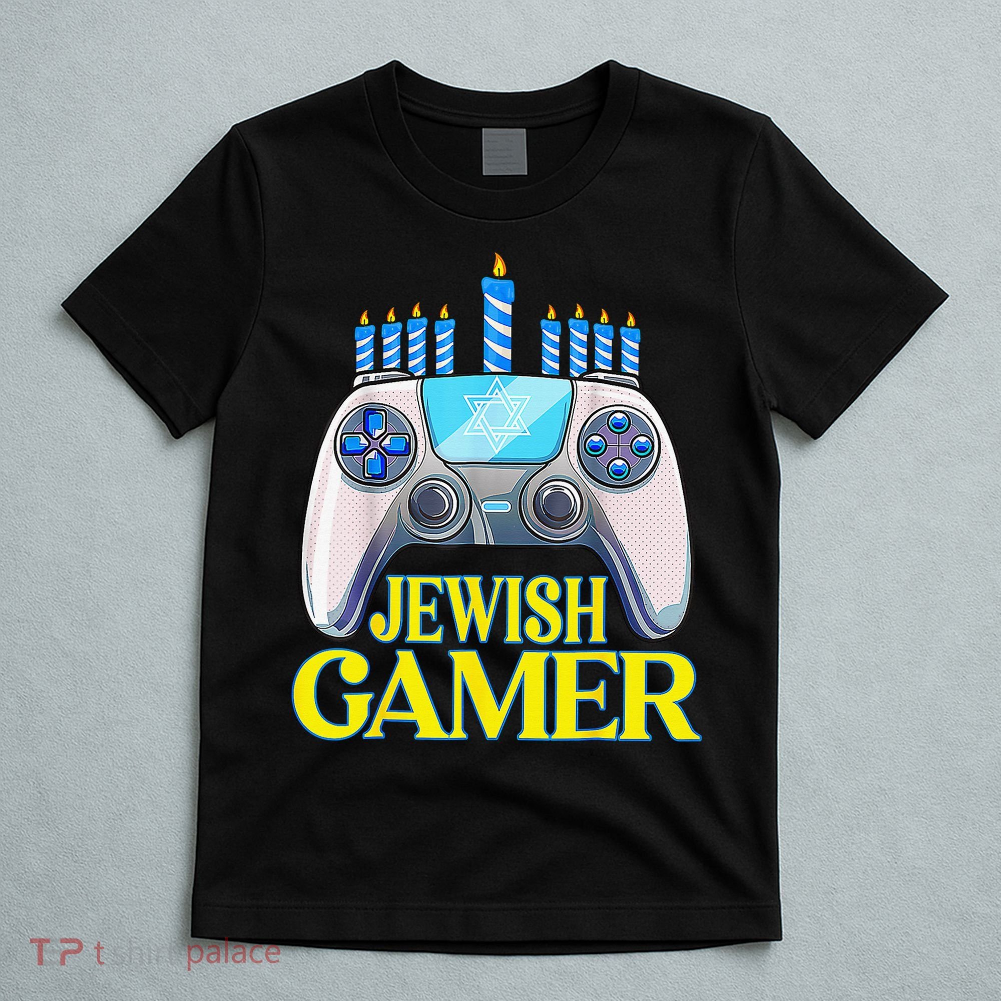 Hanukkah Jewish Gamer Video Game Christmas Xmas Boys T-Shirt