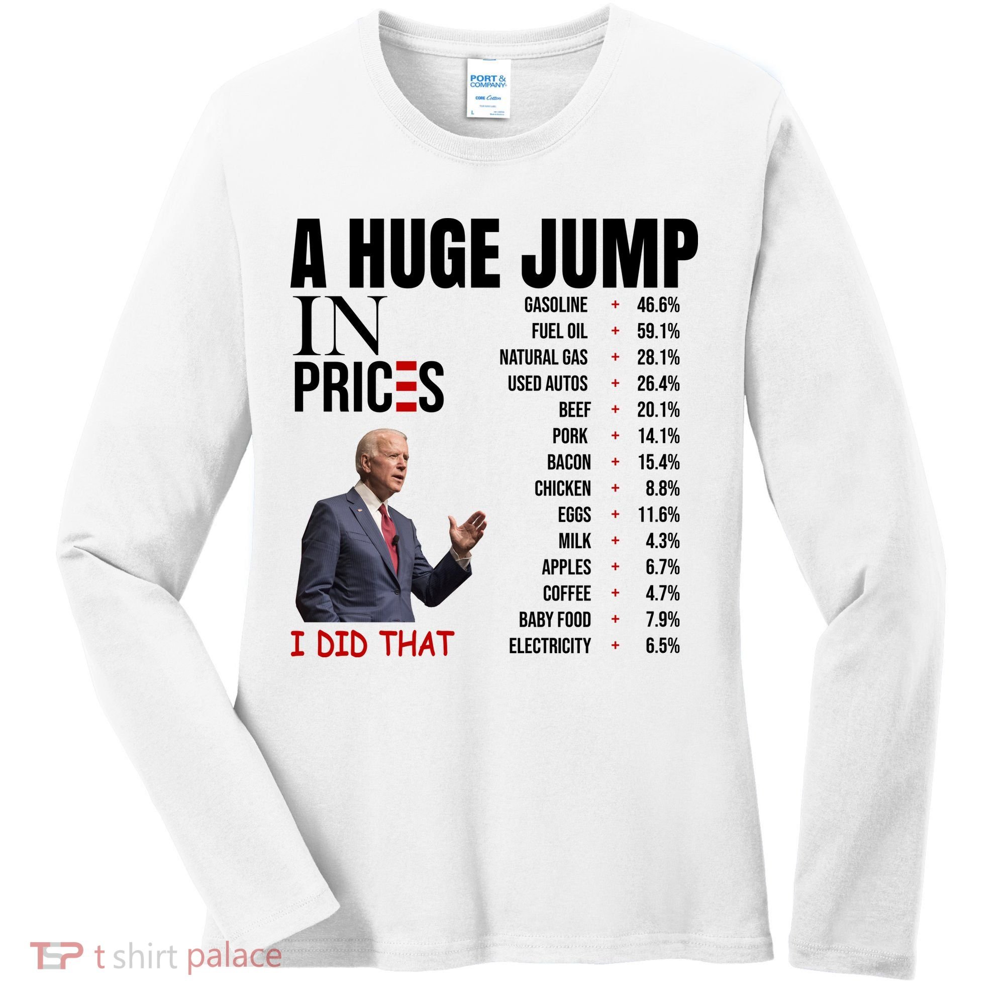 Huge Jump In Prices Joe Biden I Did That Women's Long Sleeve Shirt