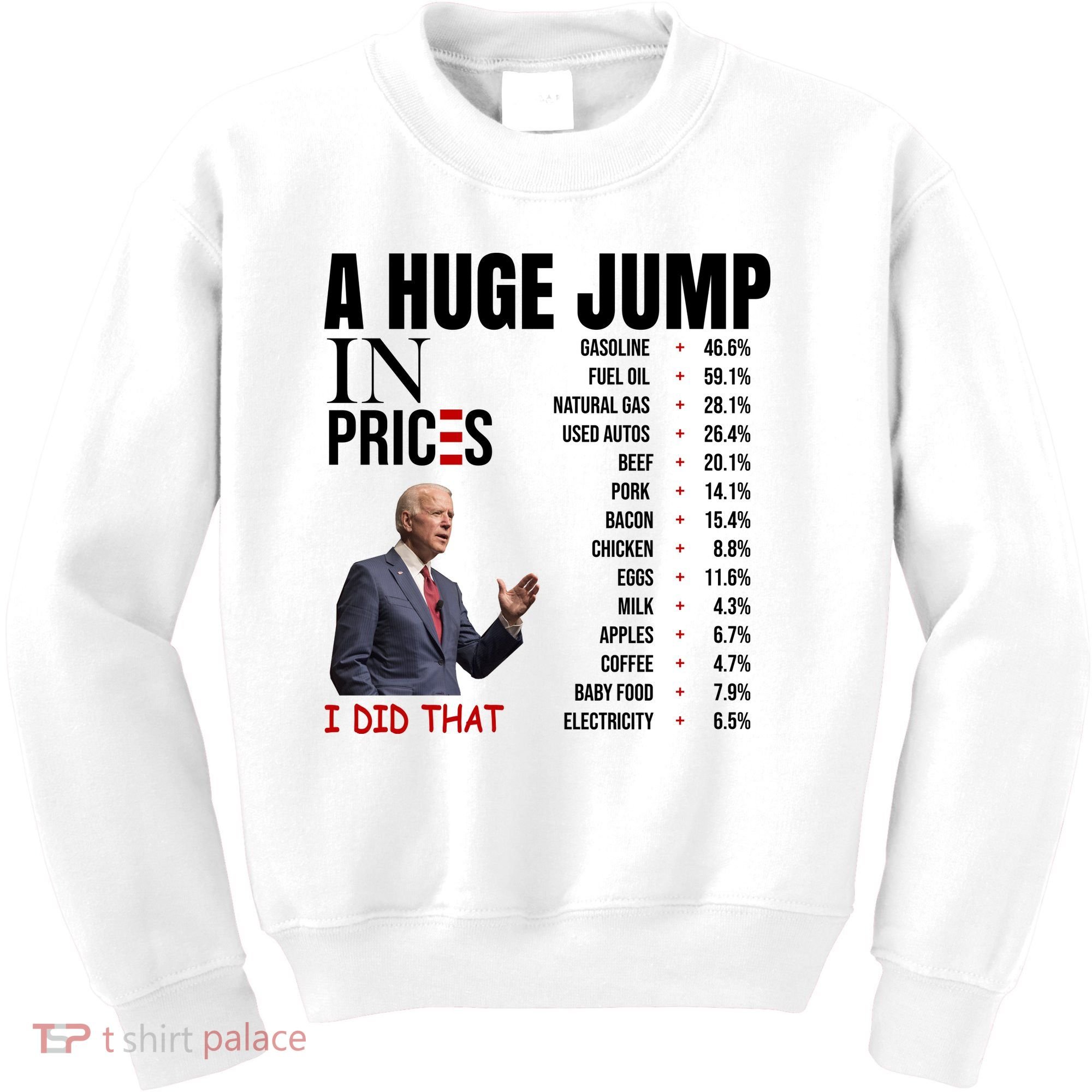 Huge Jump In Prices Joe Biden I Did That Kids Sweatshirt