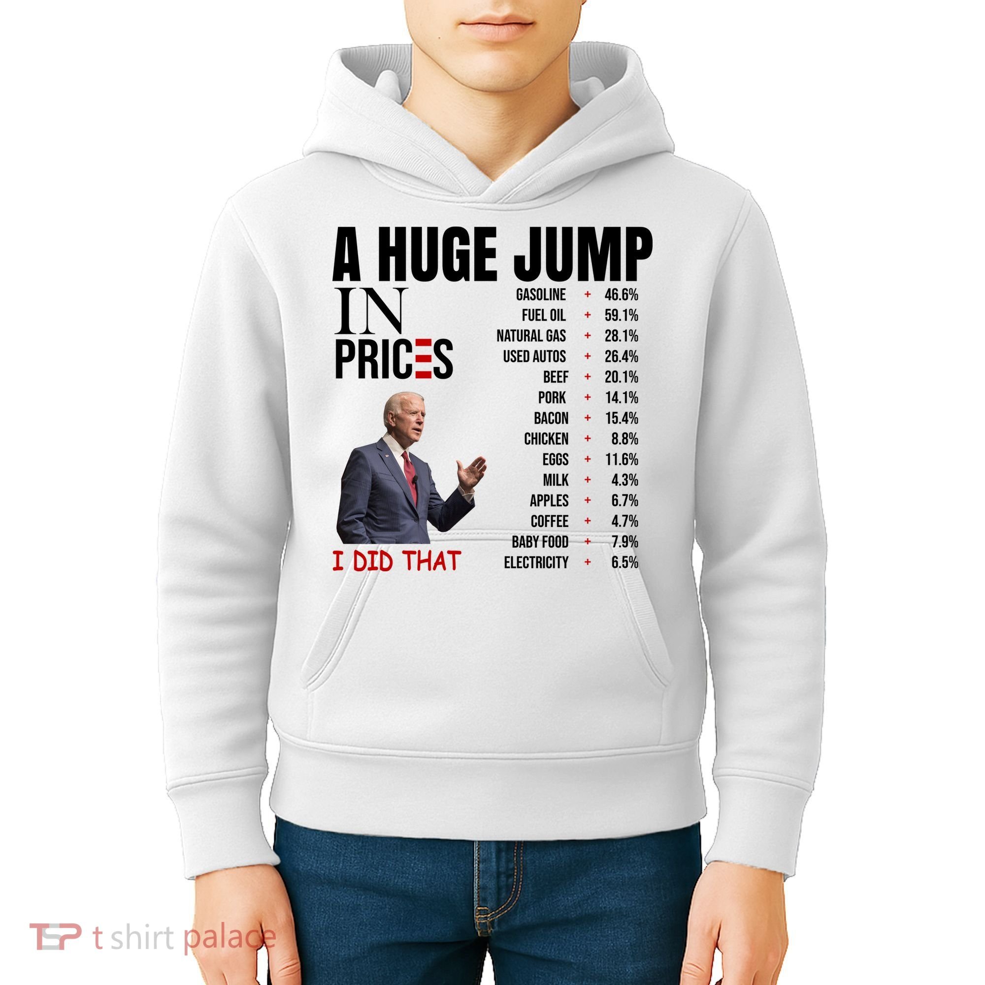 Huge Jump In Prices Joe Biden I Did That Kids Hoodie