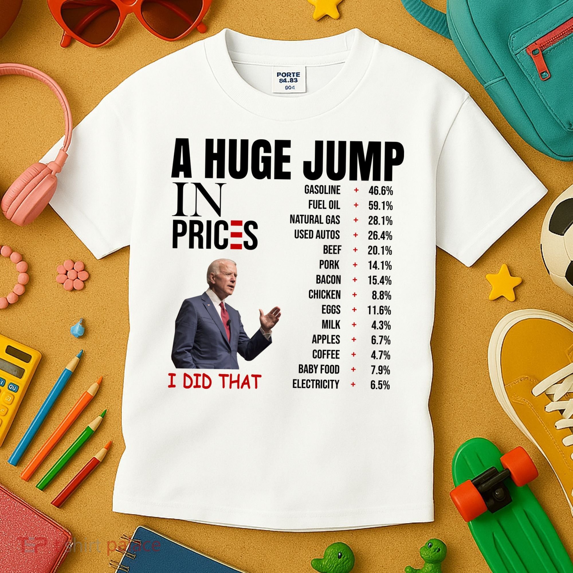 Huge Jump In Prices Joe Biden I Did That Kids T-Shirt