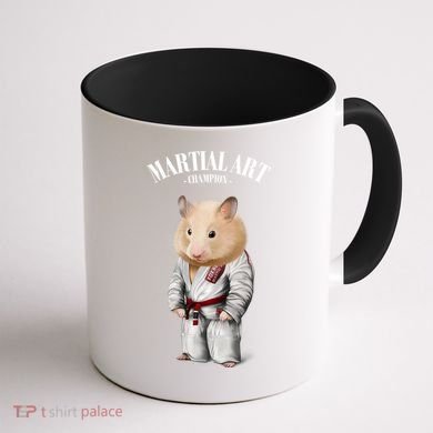 Hamster Judo Karate Master In White Judogi Gift Coffee Mug back