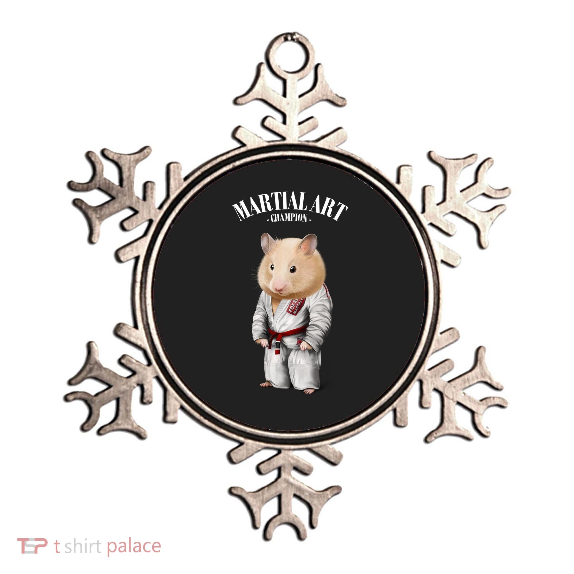 Hamster Judo Karate Master In White Judogi Gift Ornament