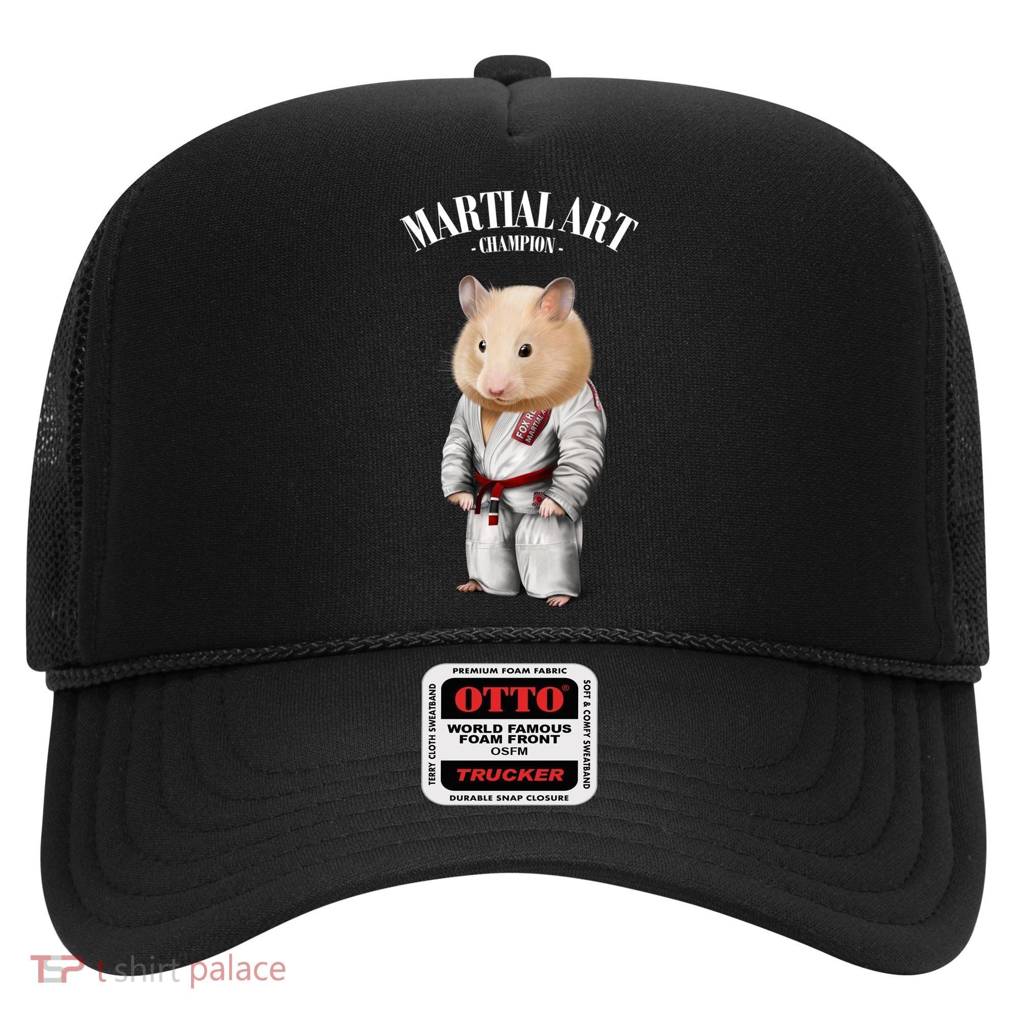 Hamster Judo Karate Master In White Judogi Gift Hat