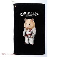 Hamster Judo Karate Master In White Judogi Gift Golf Towel thumb 0