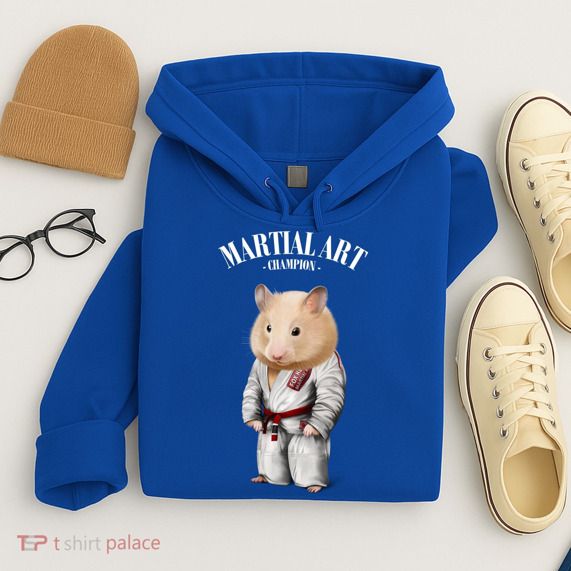 Hamster Judo Karate Master In White Judogi Gift Hoodie