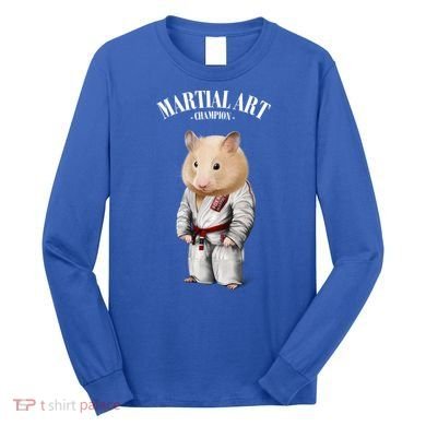 Hamster Judo Karate Master In White Judogi Gift Long Sleeve Shirt