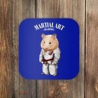 Hamster Judo Karate Master In White Judogi Gift Coaster thumb 0