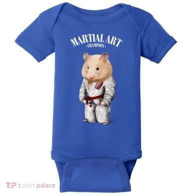 Hamster Judo Karate Master In White Judogi Gift Baby Bodysuit