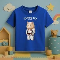 Hamster Judo Karate Master In White Judogi Gift Toddler T-Shirt thumb 3