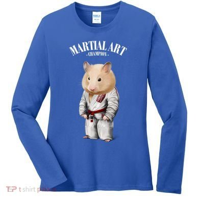 Hamster Judo Karate Master In White Judogi Gift Women's Long Sleeve Shirt