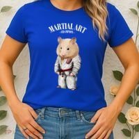 Hamster Judo Karate Master In White Judogi Gift Women's T-Shirt thumb 2