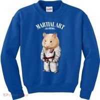 Hamster Judo Karate Master In White Judogi Gift Kids Sweatshirt thumb 0